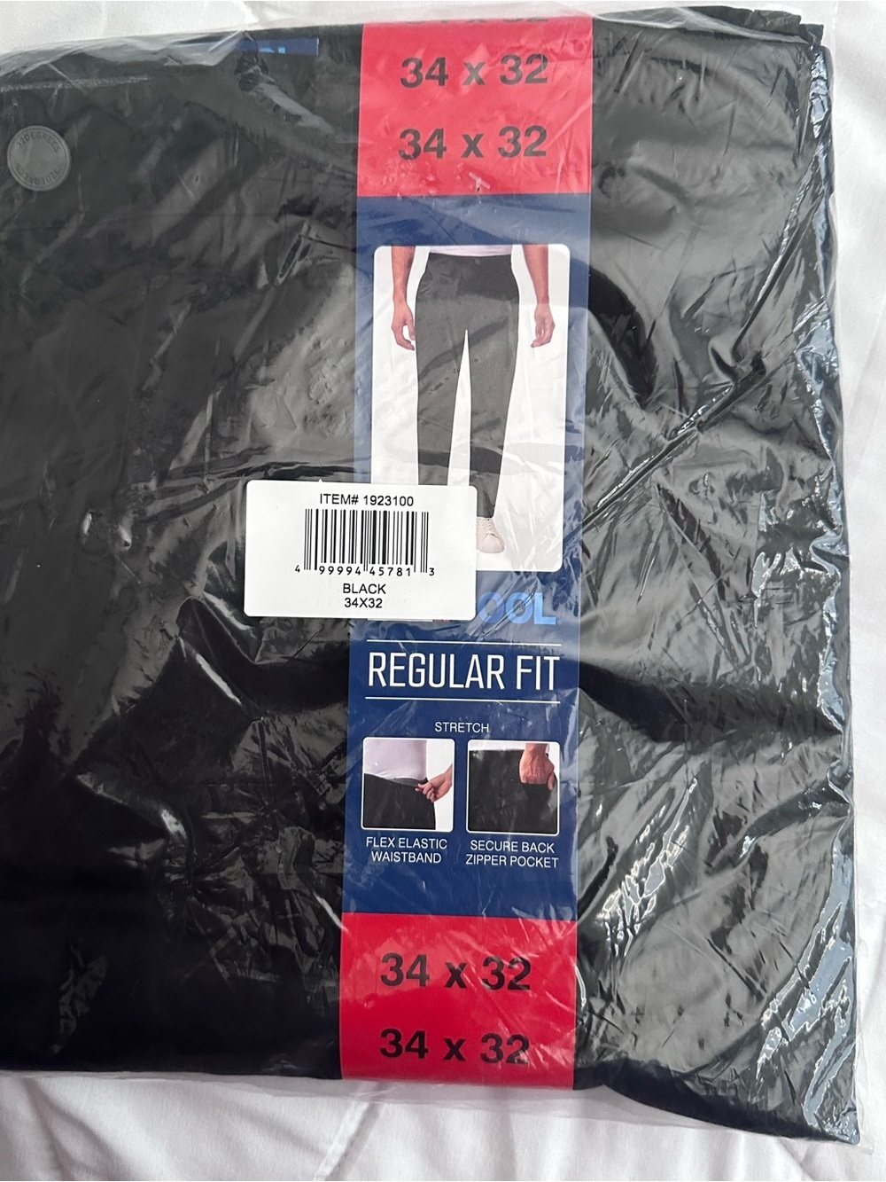 32 wcoolRegular Fit Black Men's Pants - 34 x 32